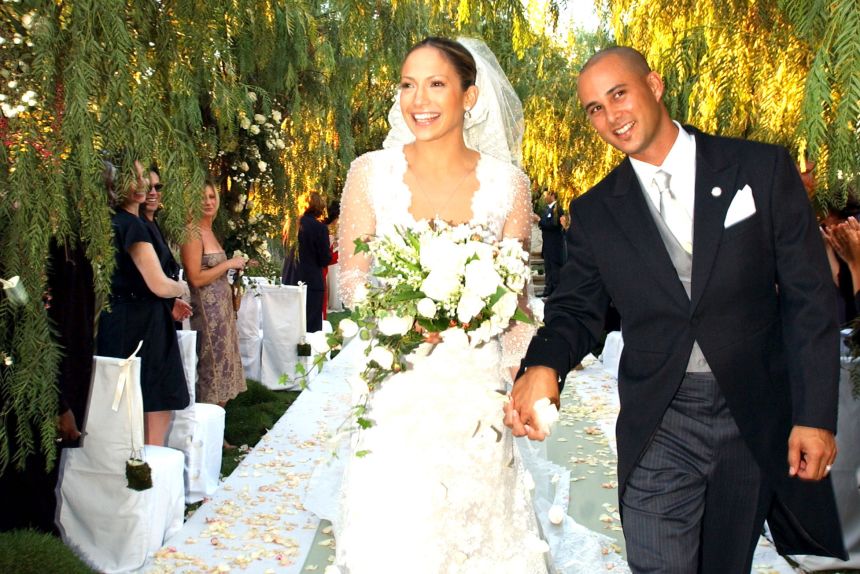 September 29, 2001 file photo of Jennifer Lopez and Cris Judd. at the Private Residence in Calabassas, Ca.