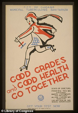 Pictured above is a poster from the Work Projects Administration in the 1930s and '40s on getting tested for tuberculosis