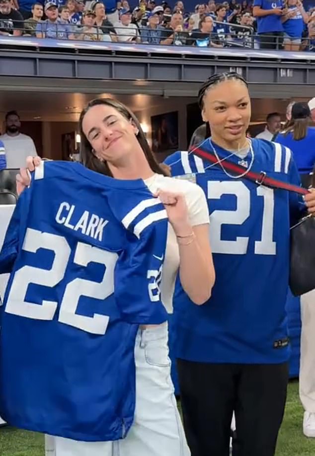 Caitlin Clark, meanwhile, made her second NFL appearance in the space of a week, having previously visited the Indianapolis Colts for their game the weekend prior