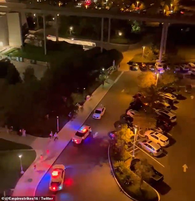 A police presence at the resort was captured on Tuesday night and shared to social media