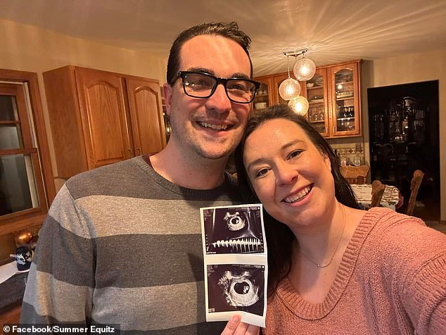 Equitz with husband Nico Danilovich in a social media post from December 2024 that announced her pregnancy