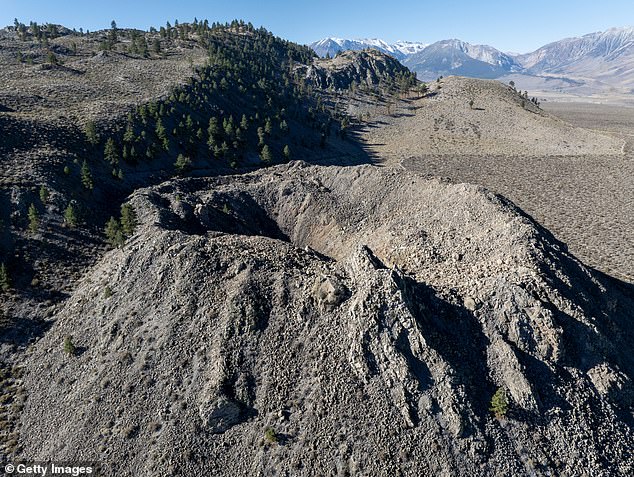 Pictured above are the Mono-Inyo craters in Mono County, California, where levels of fine particulate matter are more than five times higher than the national average (stock image)