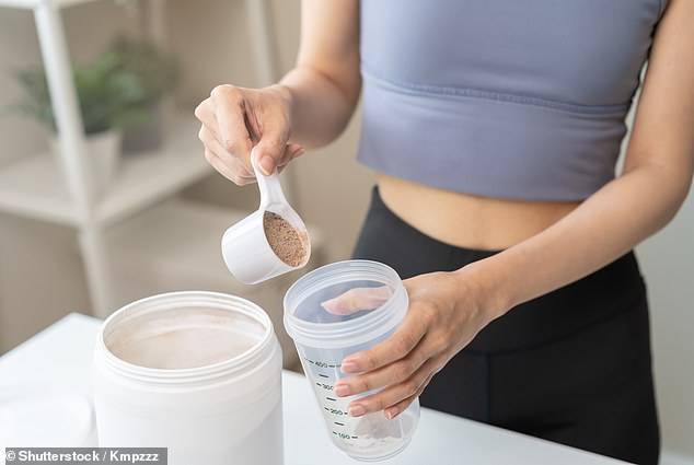 Creatine is typically sold as a powder to mix into a drink. Though it is mainly used by athletes, early research suggests it could lower Alzheimer's risk (stock image)