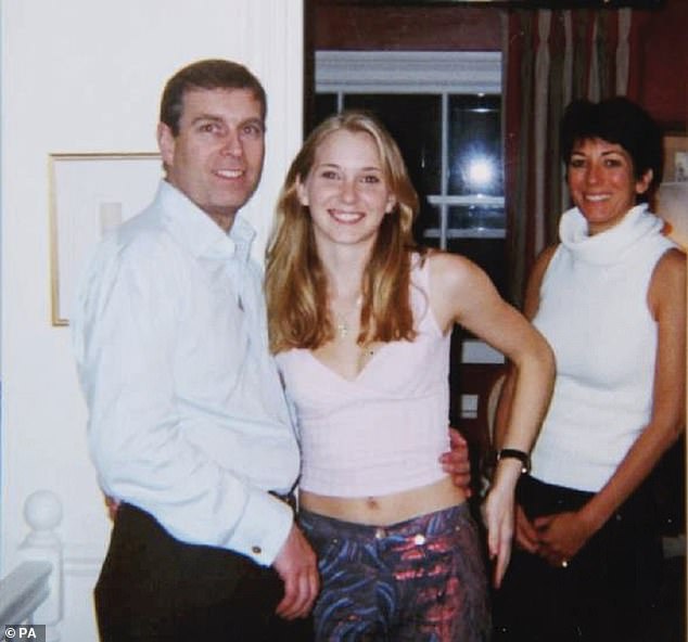 Pictured: Prince Andrew, Virginia Giuffre and sex trafficker Ghislaine Maxwell in a photo reportedly taken in 2001, when Giuffre was 17 years old