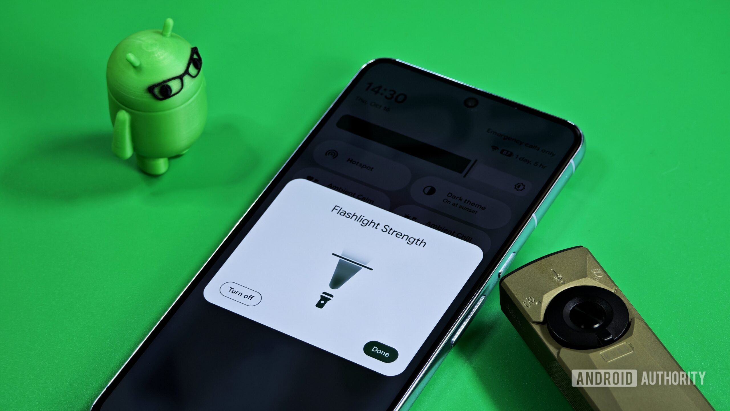New flashlight brightness control UI on Android New flashlight brightness control UI on Android
