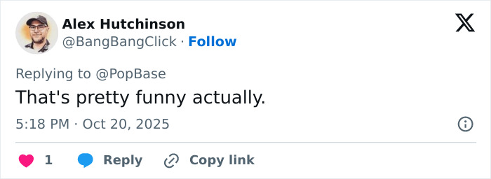 Tweet by Alex Hutchinson replying to @PopBase with the comment about Kristen Bell and Dax Shepard anniversary post controversy. Tweet by Alex Hutchinson replying to @PopBase with the comment about Kristen Bell and Dax Shepard anniversary post controversy.