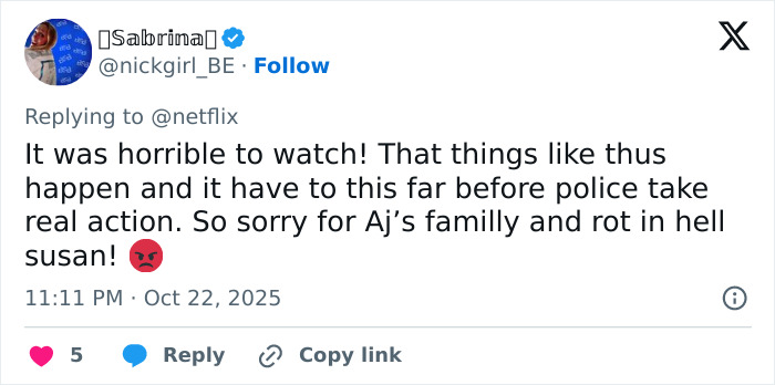 Social media reaction expressing horror over Netflix’s The Perfect Neighbor and its disturbing true story.