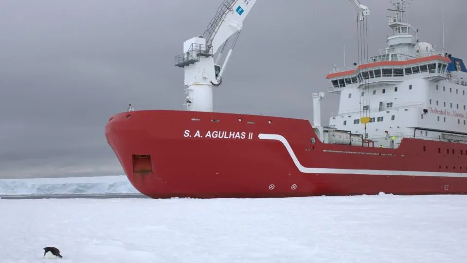 South African polar research vessel SA Agulhas II maneuvers through icy waters during the expedition. - Dr. Michelle Taylor/Weddell Sea Expedition 2019