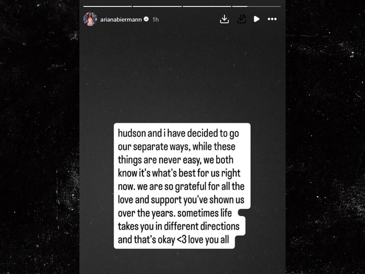 Hudson McLeroy and Arianna Biermann break up insta 1