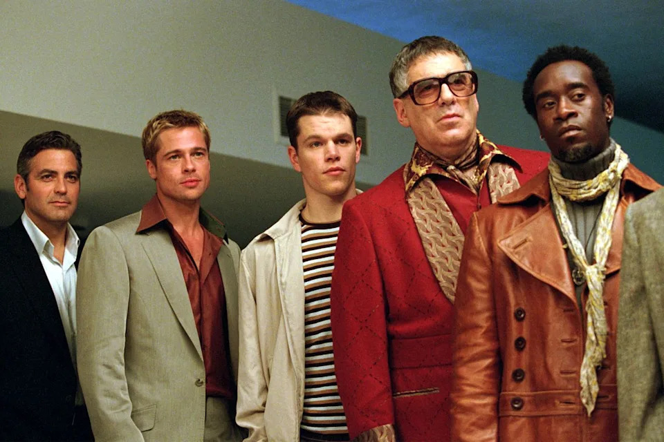Bob Marshak/Warner Bros. George Clooney, Brad Pitt, Matt Damon, Elliott Gould, and Don Cheadle in 'Ocean's Eleven'