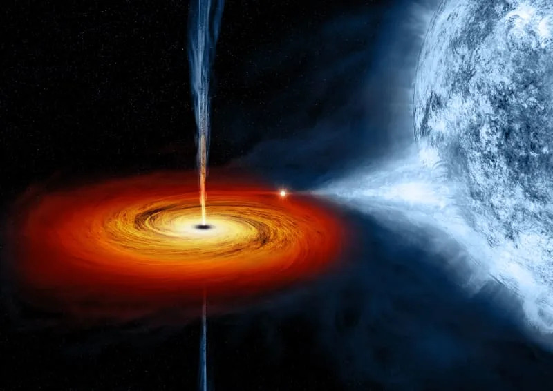 The first hint of a black hole came in 1964 when researchers detected strong X-rays coming from a region called Cygnus X-1. (CREDIT: NASA, CXC, Melissa Weiss (CXC))
