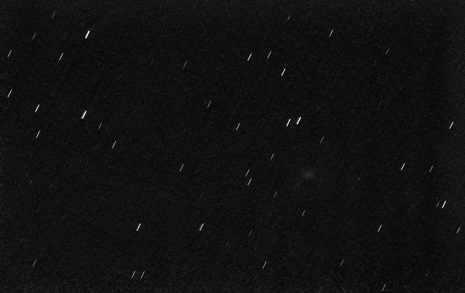 Do you see it? The ghostly +8th magnitude glow of comet 3I/ATLAS, as seen from the Perseverance Rover's Mastcam-Z imager. Credit: NASA/Simeon Schmaub.