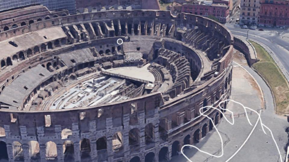 The Coliseum in Rome in Google Maps XR