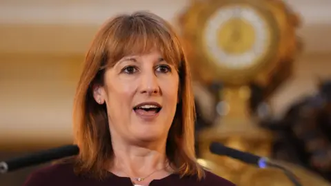 PA Media Rachel Reeves making a speech in Saudi Arabia