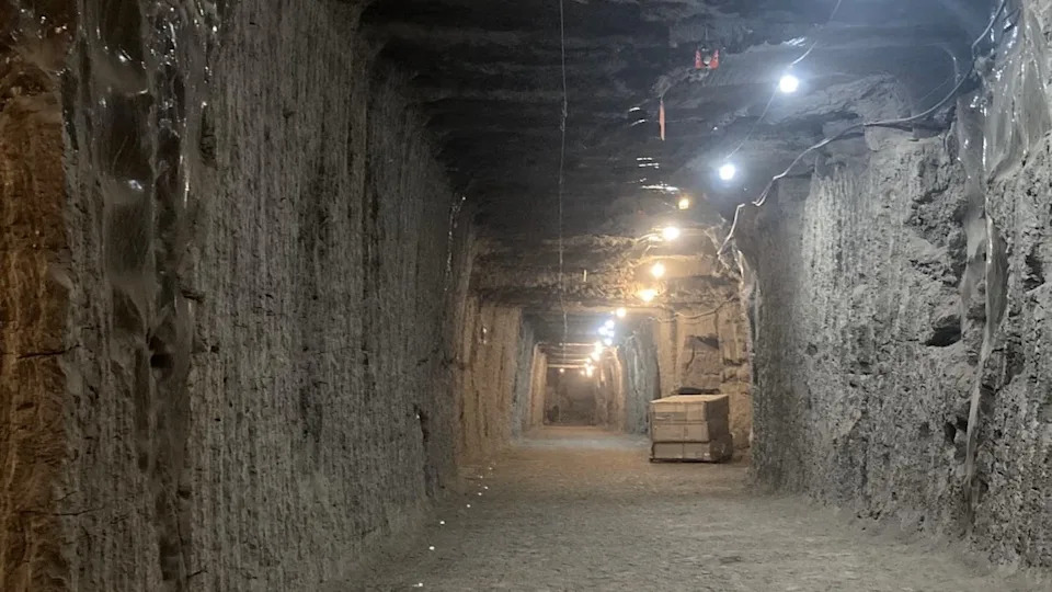 A permafrost tunnel that exists for research purposes in Alaska.