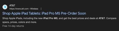 ATT iPad Pro M5