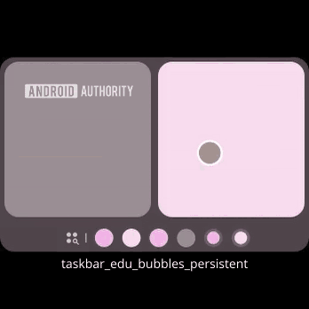 Animation of launching an Android app in a bubble from the taskbar Animation of launching an Android app in a bubble from the taskbar