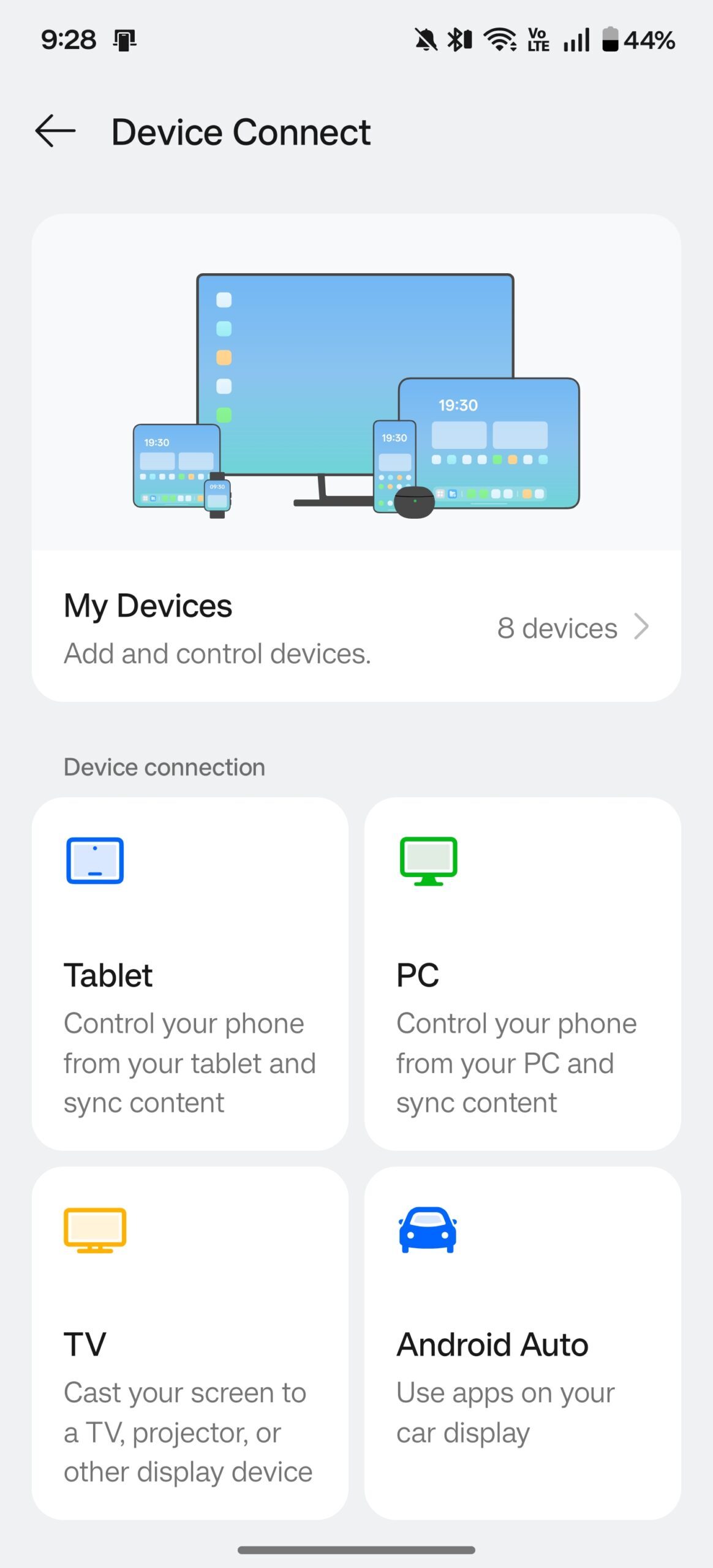 Cross Device Connectivity settings in OxygenOS 16 1
