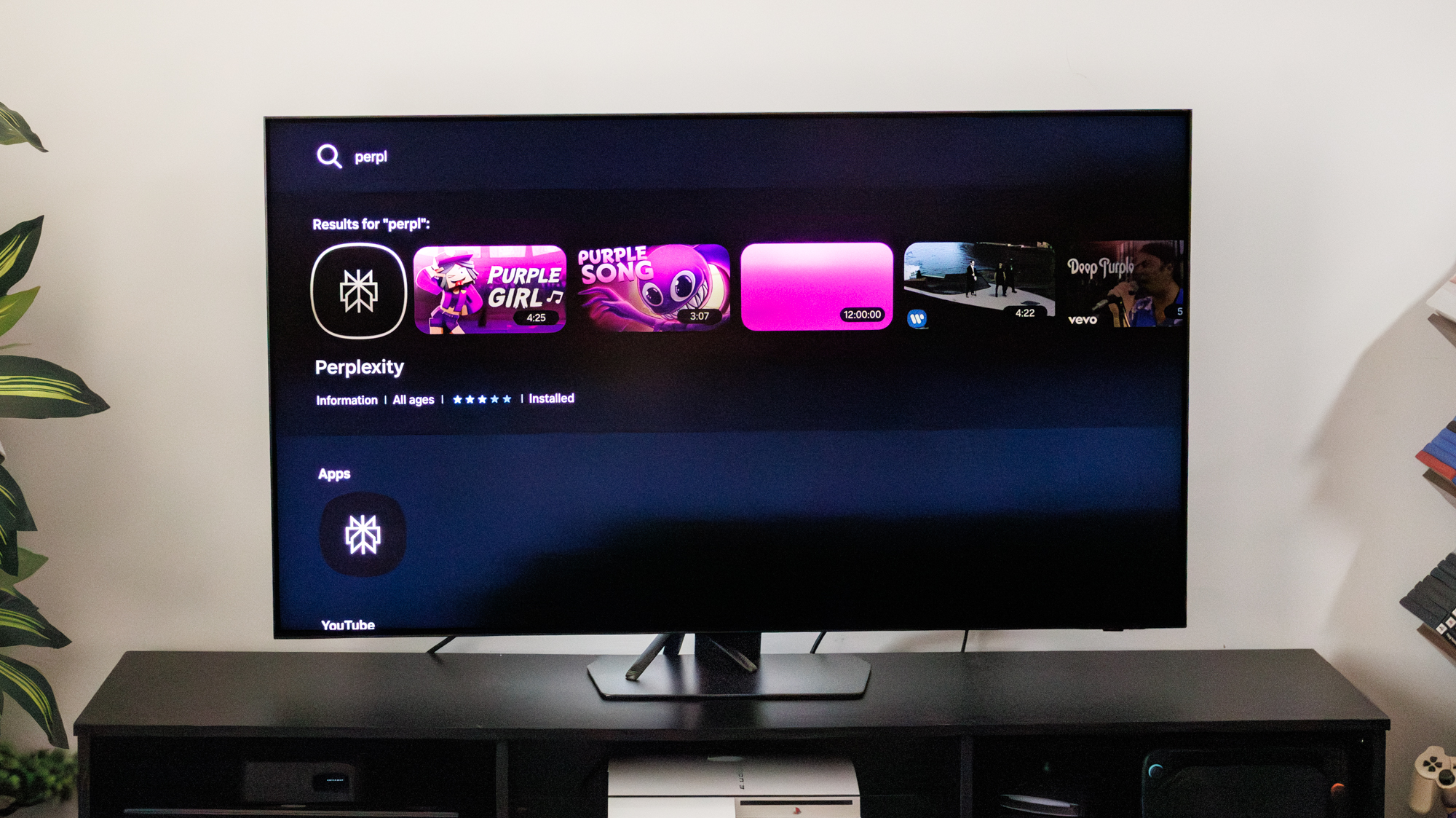 Perplexity app on Samsung TV