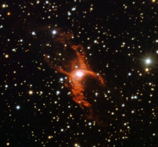 Older image of the red spider nebular taken by ESO's New Technology Telescope