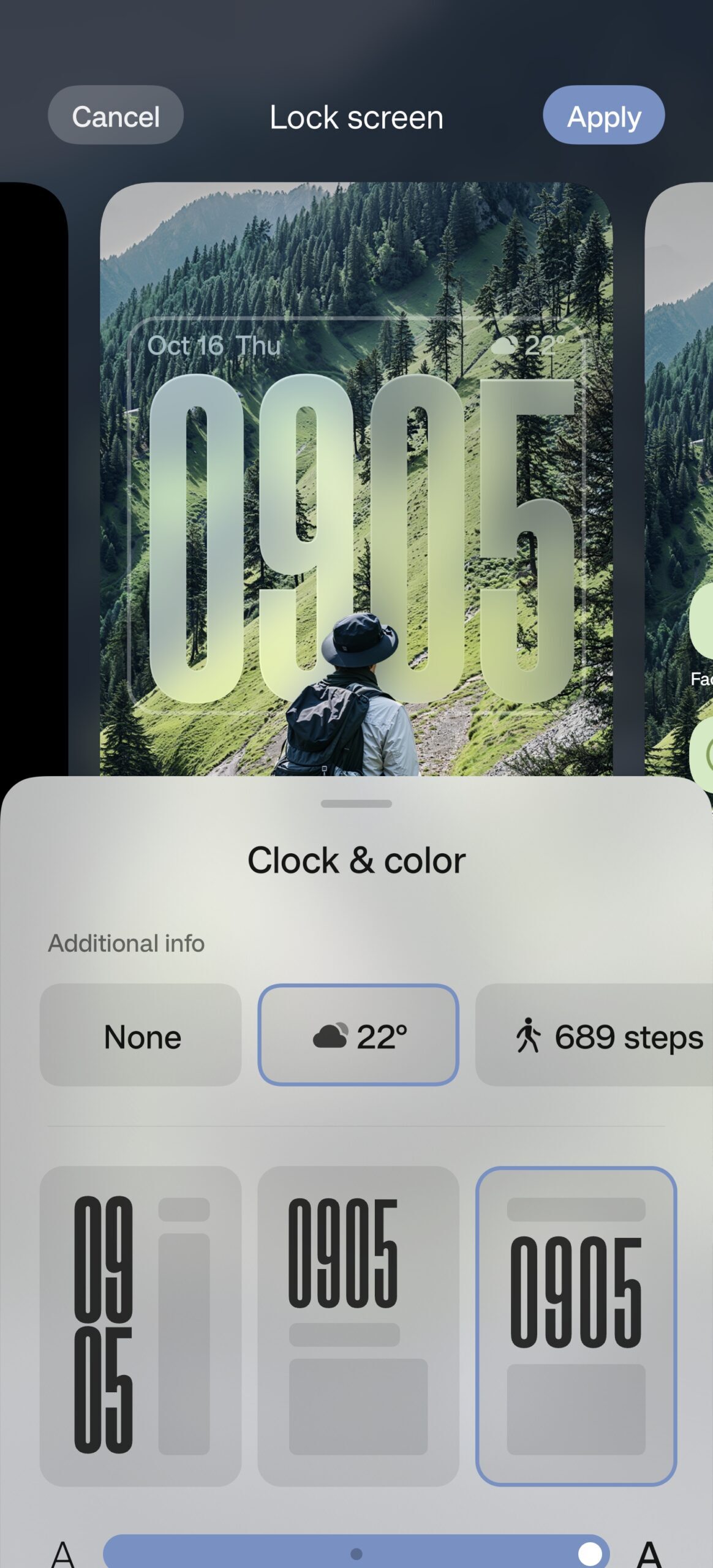 Flux Theme clock options in OxygenOS 16