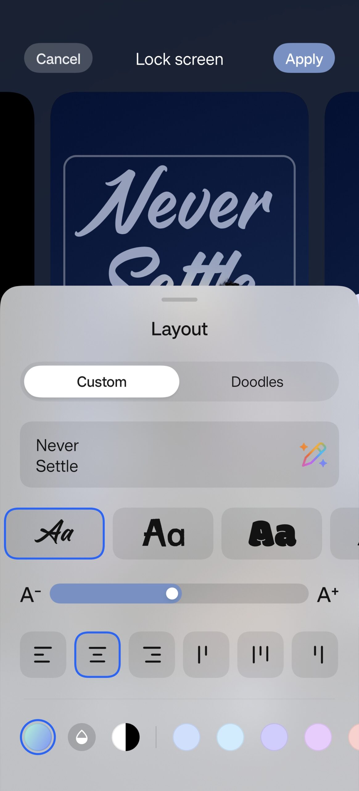 Flux Theme text effect options in OxygenOS 16