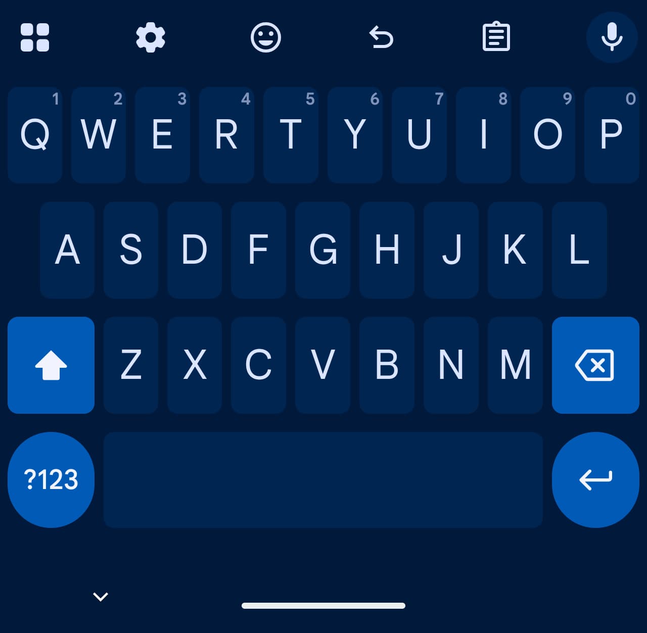 Gboard period comma keys