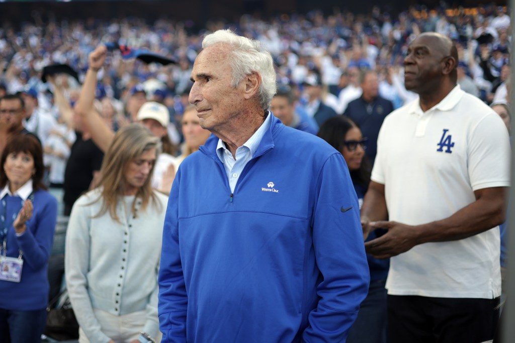 Hall of Famer Sandy Koufax looks on prior to Game Three of the 2025 World Series presented by Capital One between the Toronto Blue Jays and the Los Angeles Dodgers at Dodger Stadium on Monday, October 27, 2025 in Los Angeles, California. 
