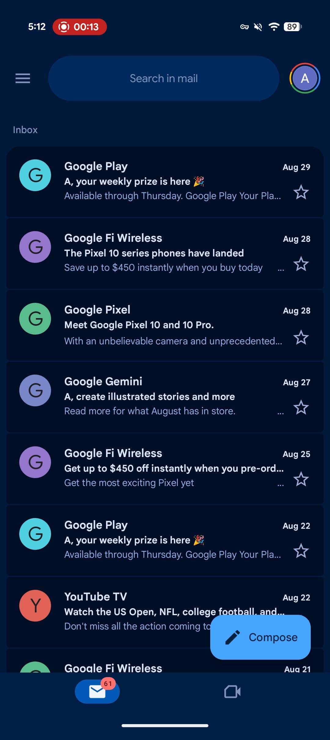 Gmail M3 Expressive containers