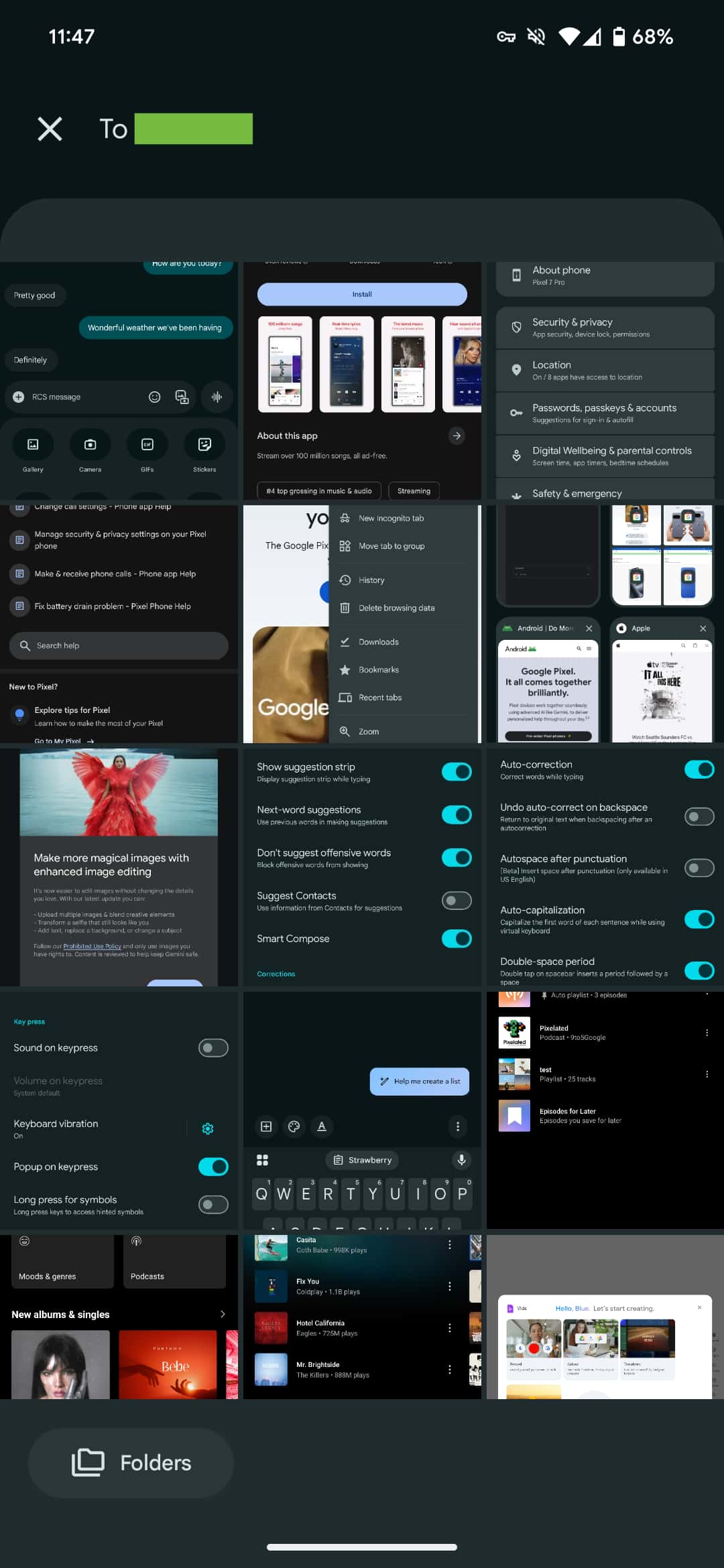 Google Messages Gallery shortcut