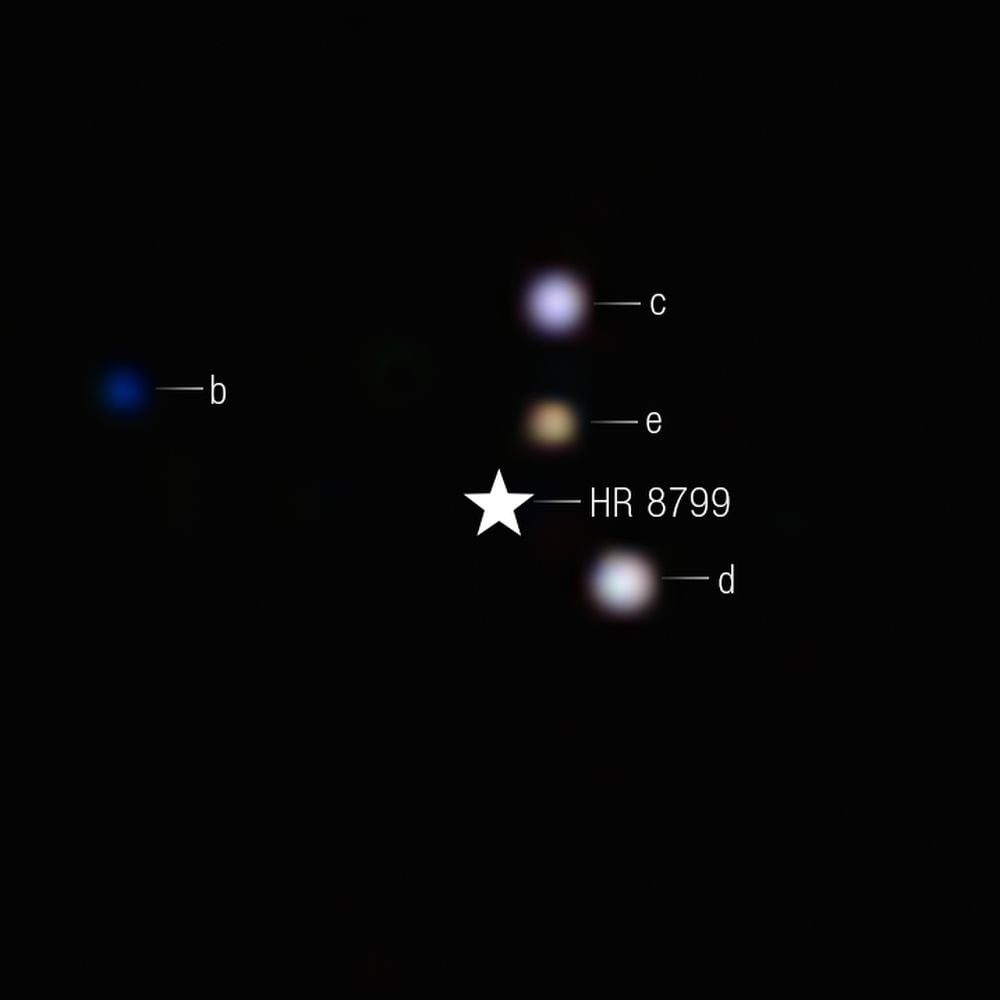 The JWST captured the direct images of the iconic HR 8799 system and its four planets. As telescope technology continues to improve, direct imaging of exoplanets will get better. Image Credit: By Image: NASA, ESA, CSA, STScI, Laurent Pueyo (STScI), William Balmer (JHU), Marshall Perrin (STScI) - HR 8799 (NIRCam Image), Public Domain, https://commons.wikimedia.org/w/index.php?curid=162292518