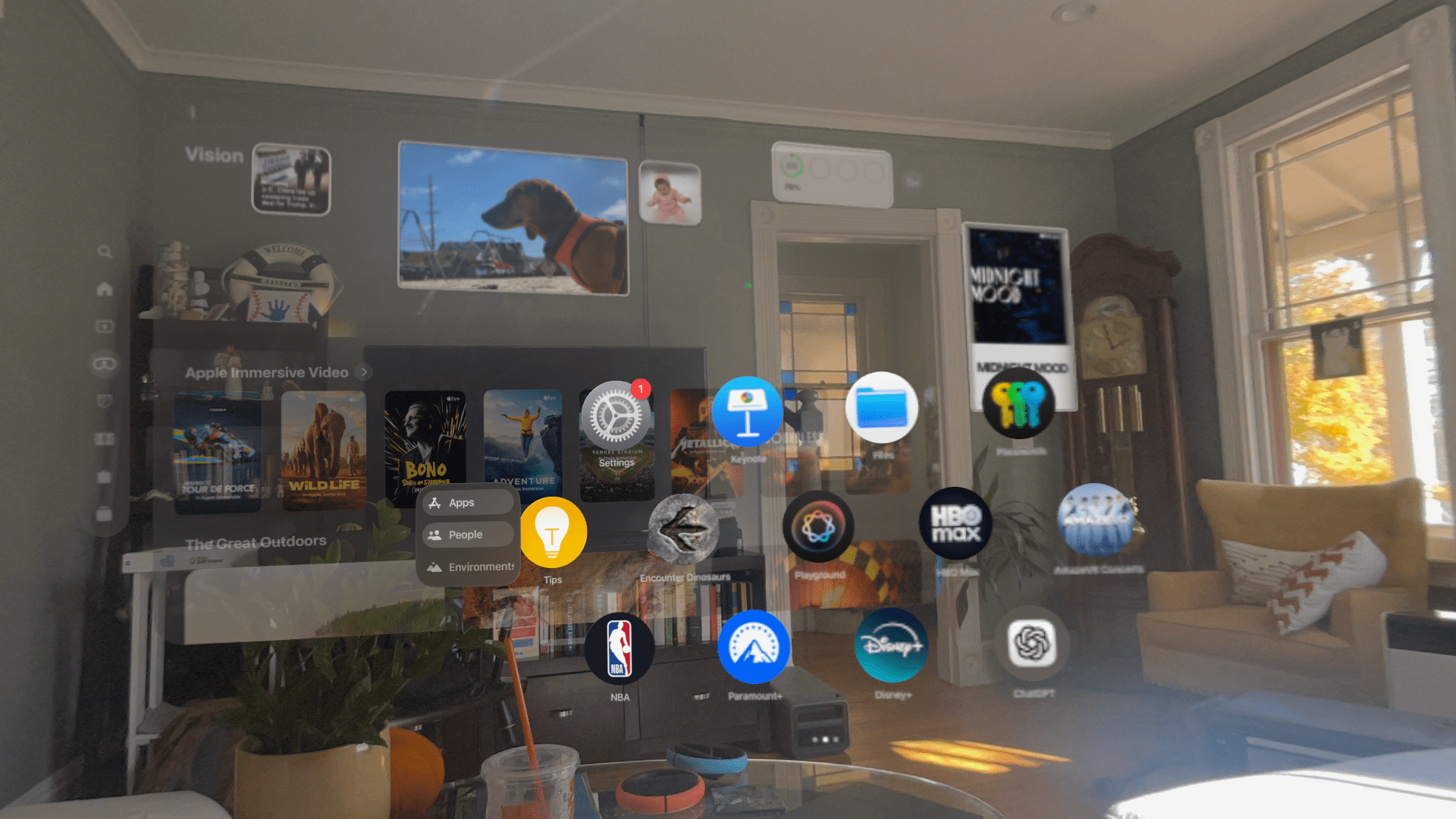 Some of the widgets on my walls. They’re much clearer inside the headset.