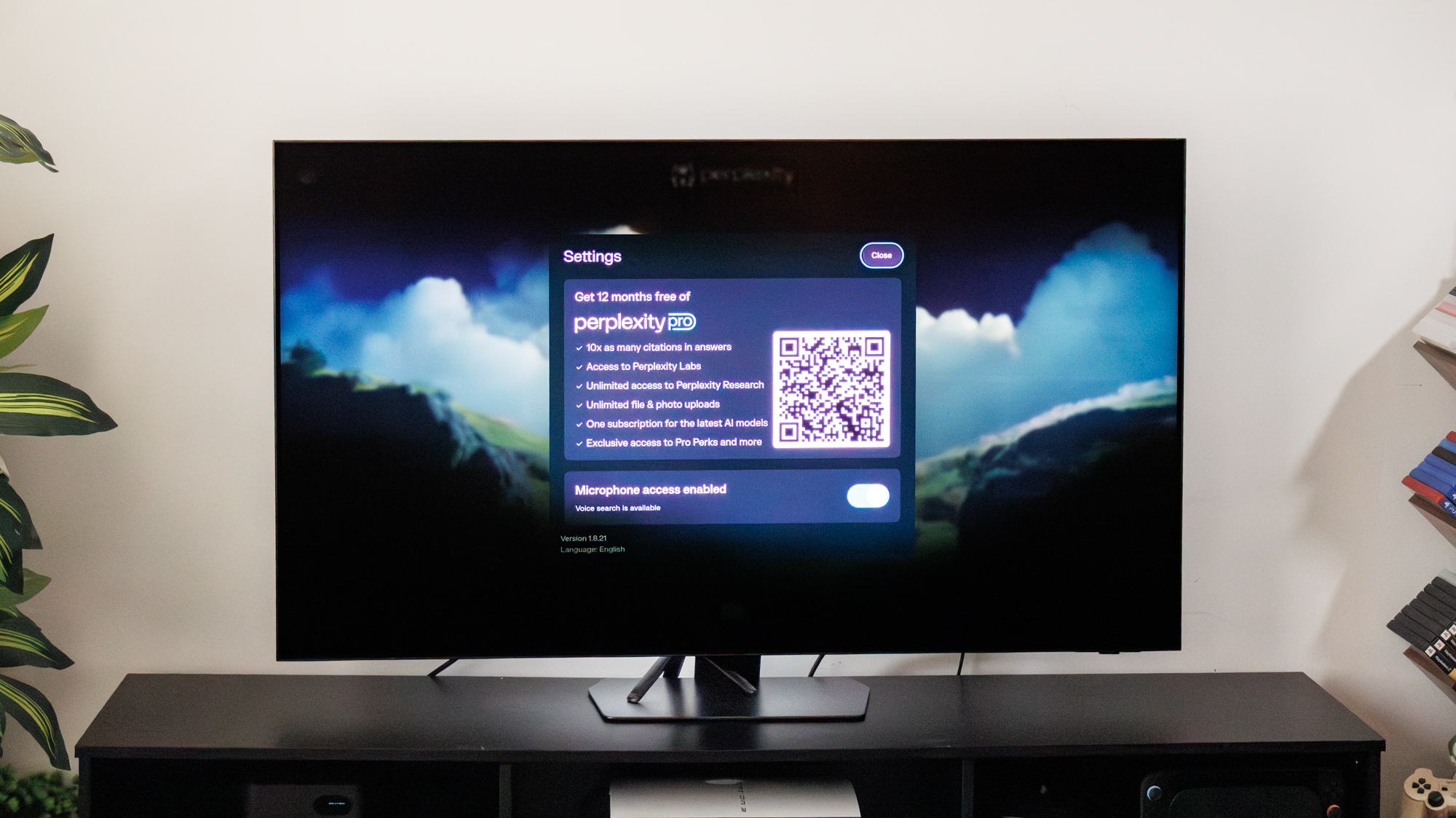 Perplexity app on Samsung TV