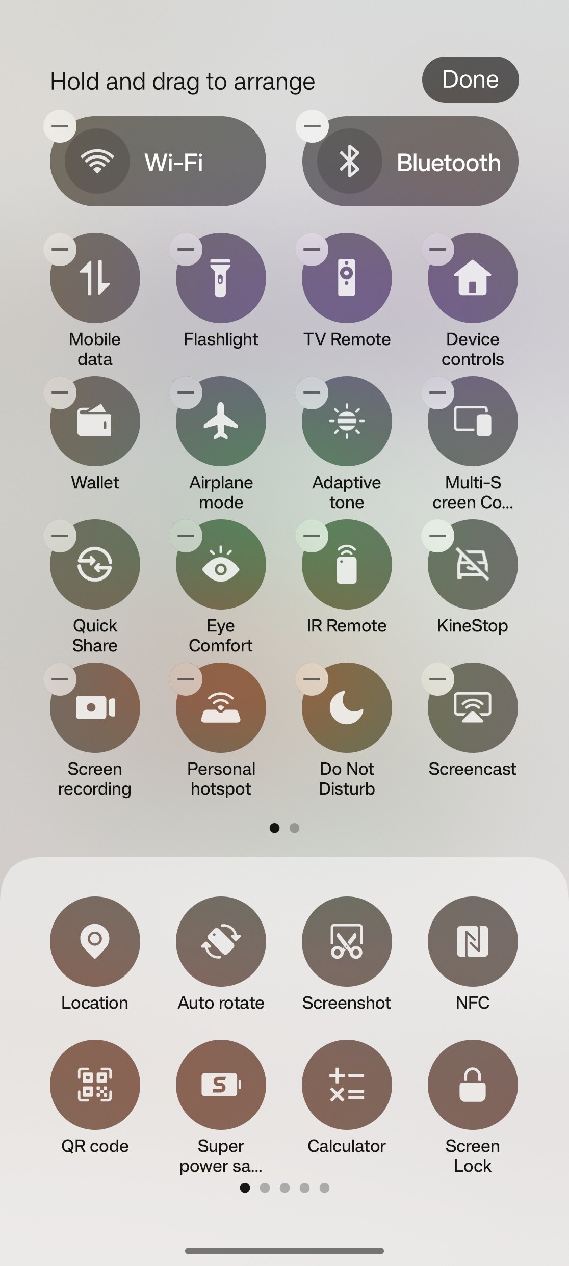 Quick Settings editor panel in OxygenOS 15