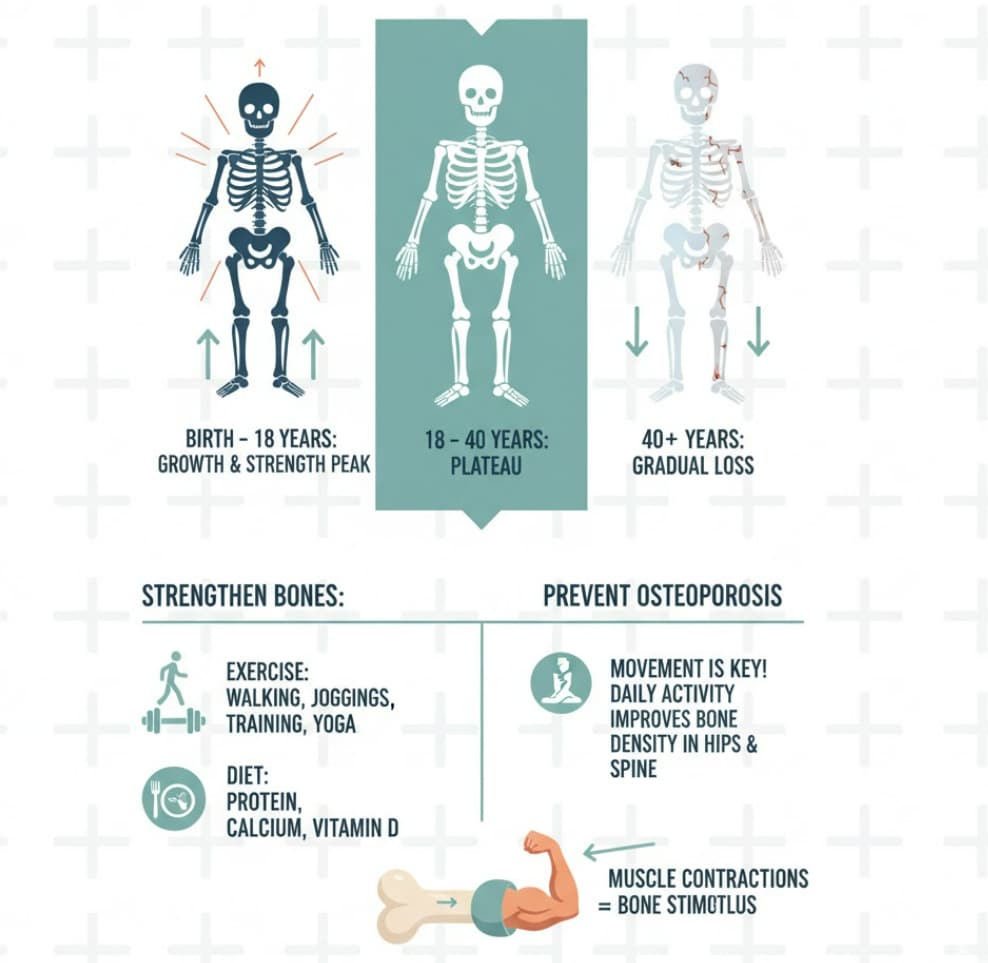 Movement is essential for bone health, especially to combat osteoporosis.(Google Gemini) Movement is essential for bone health, especially to combat osteoporosis.(Google Gemini)