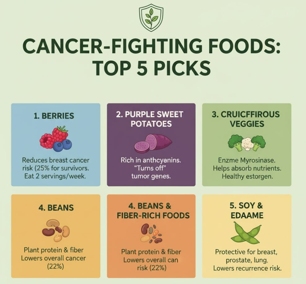 According to Dr. Mussallem, certain foods such as soy and berries can significantly reduce cancer risks.(Google Gemini) According to Dr. Mussallem, certain foods such as soy and berries can significantly reduce cancer risks.(Google Gemini)