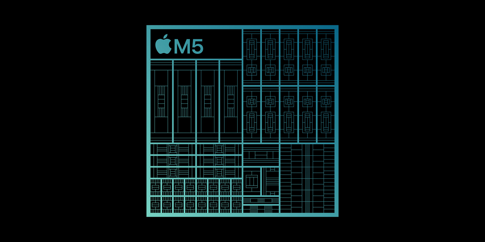 The most impressive thing about the M5 chip isn't found inside the MacBook Pro | M5 chip layout shown in Apple graphic