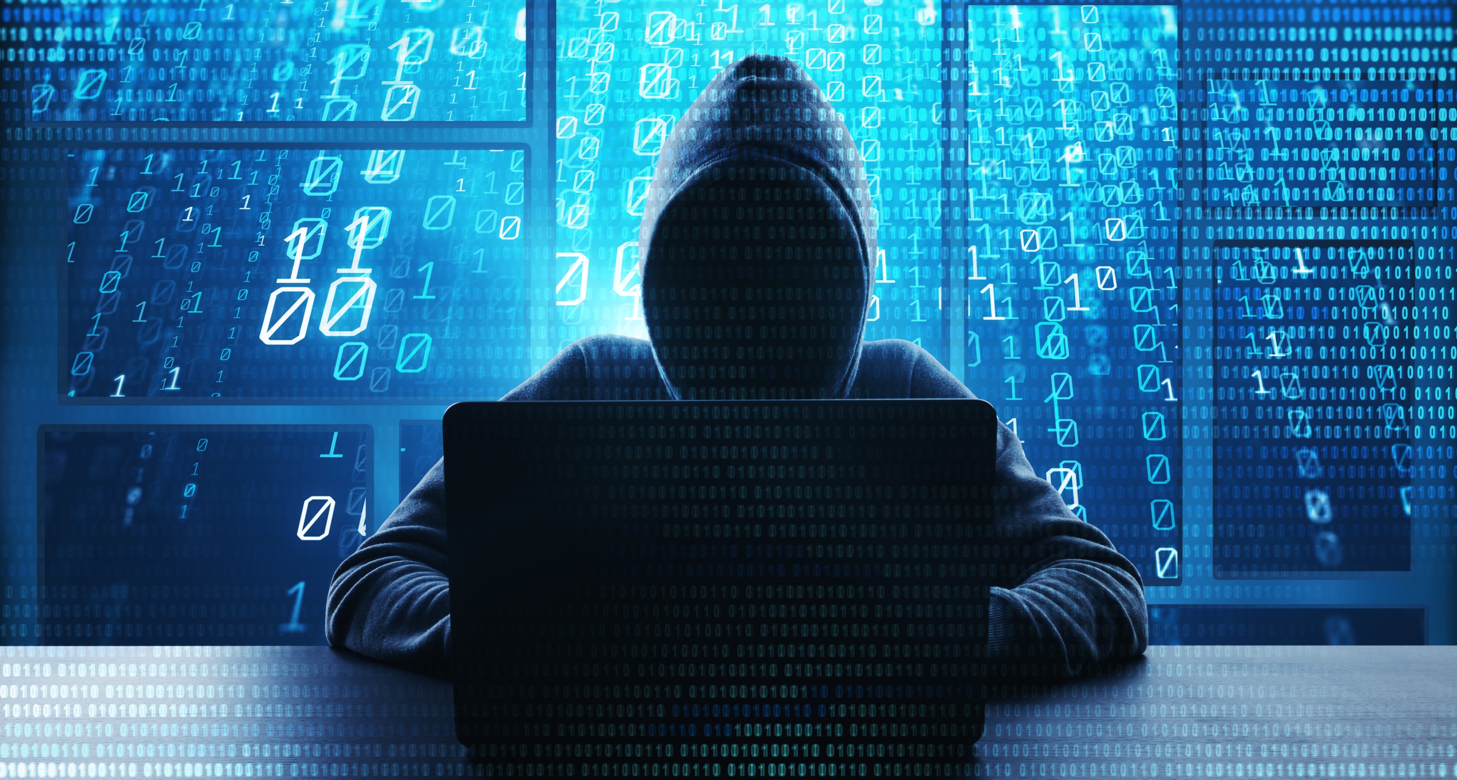 Hacker in hoodie