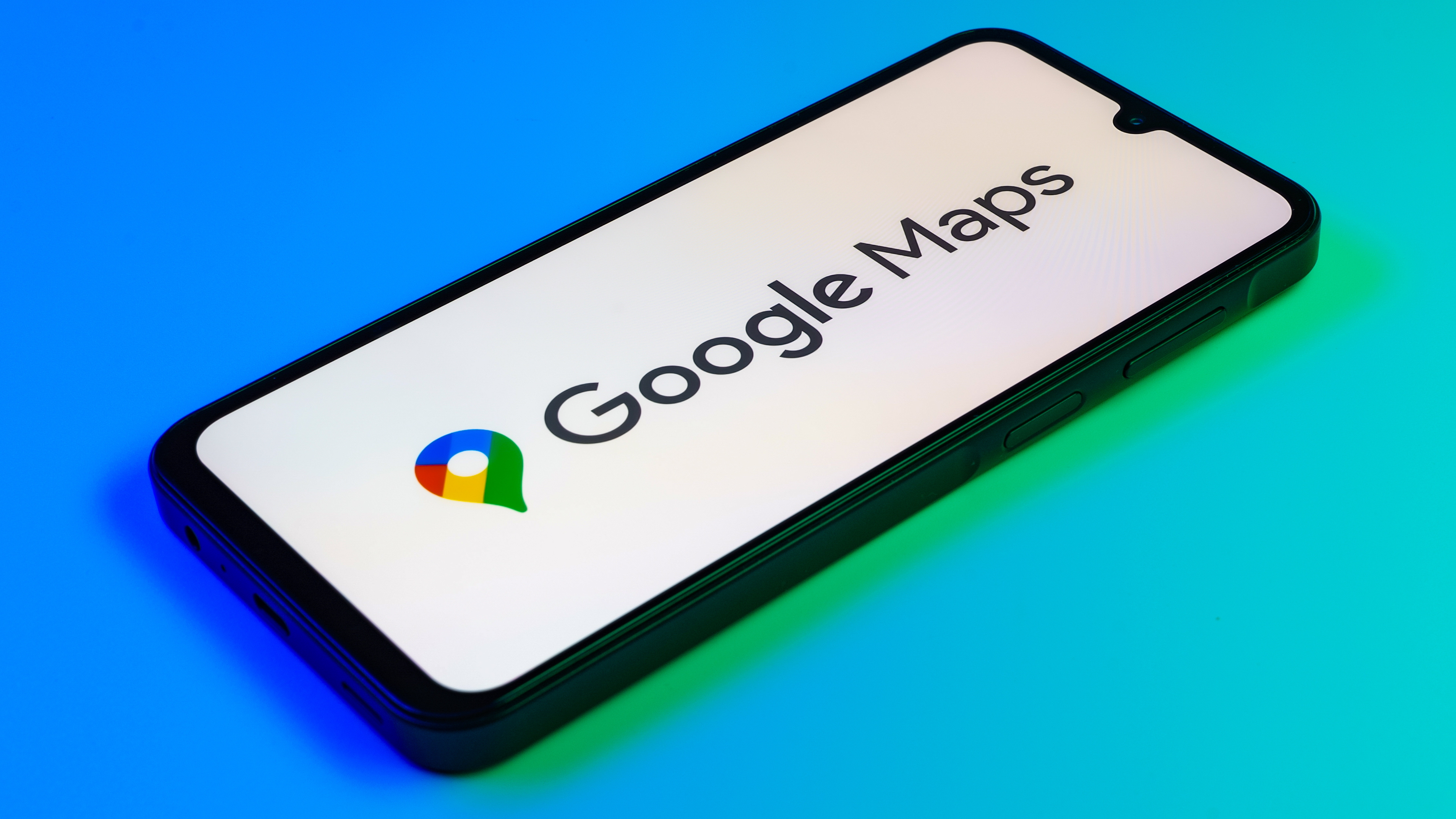 google maps logo on a phone screen