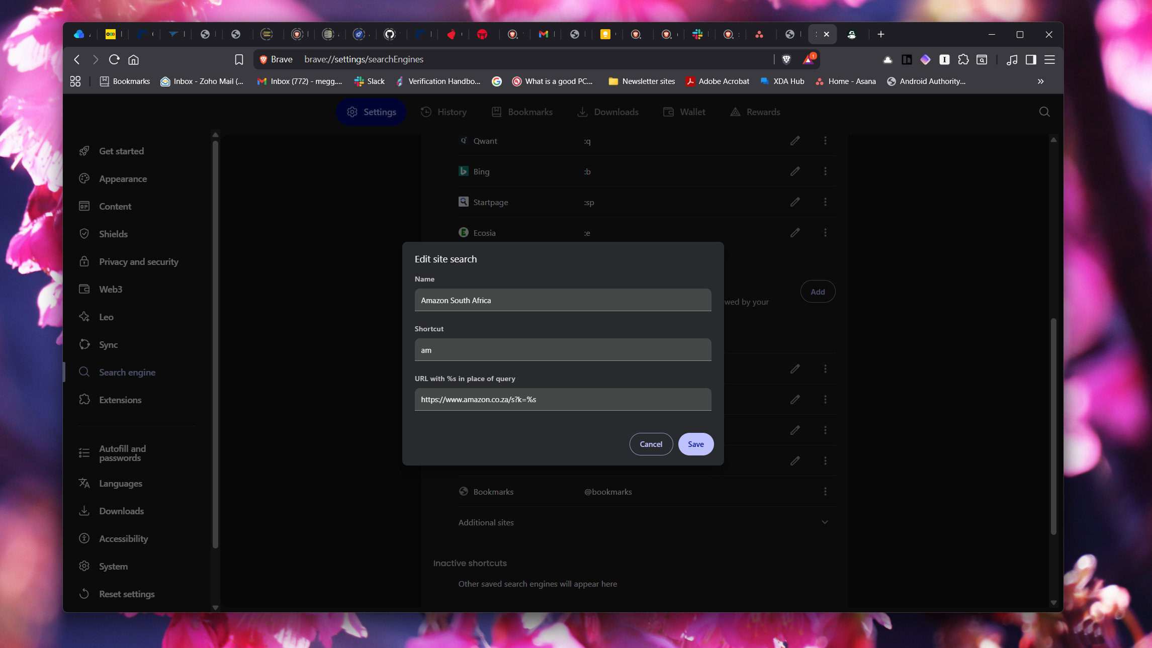 a custom site search shortcut in brave a custom site search shortcut in brave