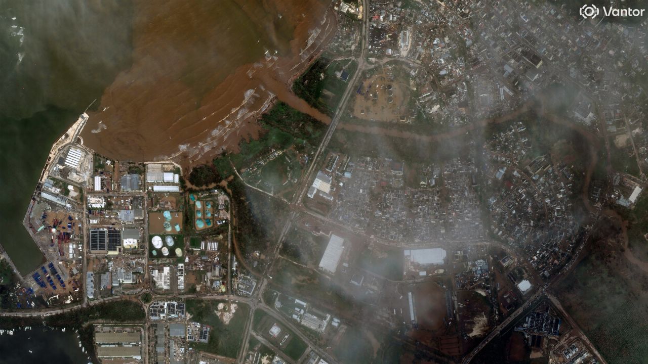 Satellite images capture damage in Montego Bay after Hurricane Melissa.