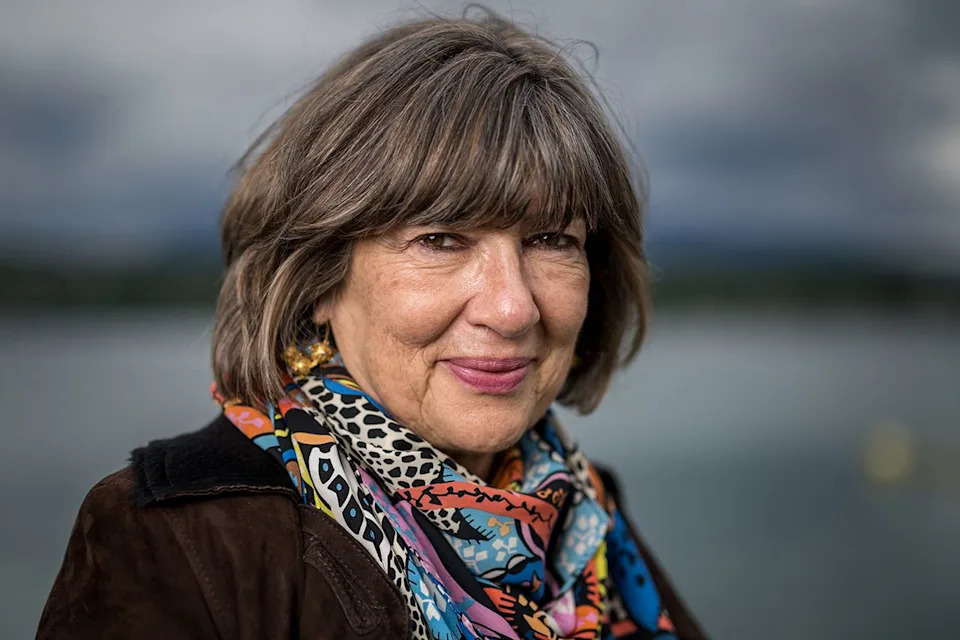 FABRICE COFFRINI/AFP via Getty Christiane Amanpour in Geneva on May 3, 2024