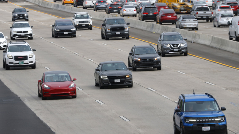 A San Diego freeway with many vehicles