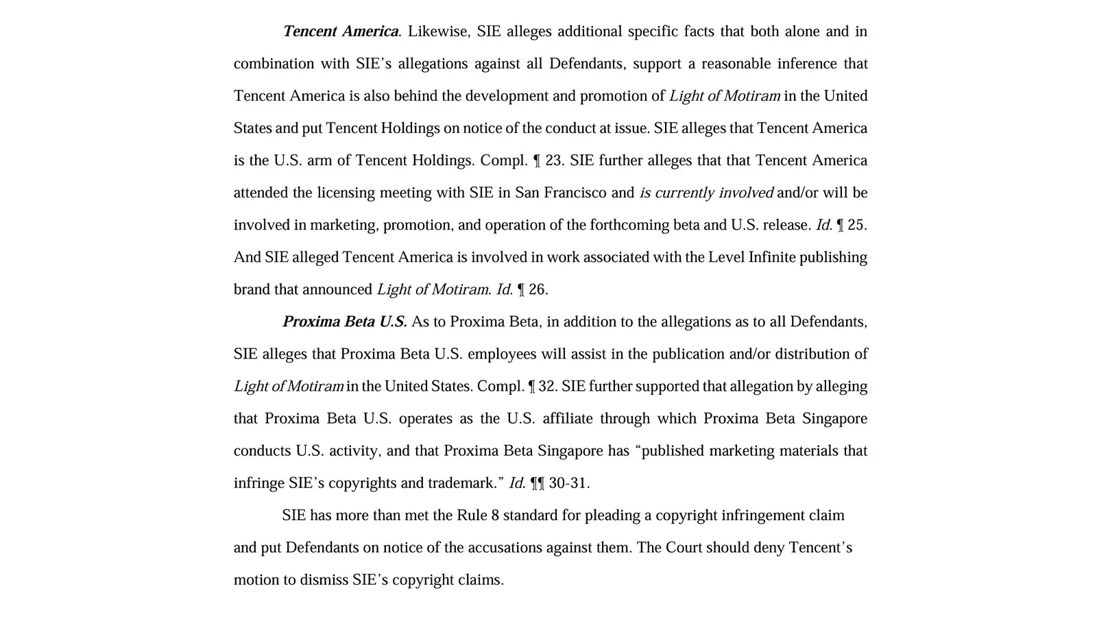 "The Damage Is Done, and It Continues": Sony Calls Tencent’s Defense "Nonsense," Says It’s "Playing a Shell Game" to Protect Light of Motiram, a Horizon Knock-Off "So Blatant" Fans "Loudly Decried the Obvious and Pervasive Copying" in New Lawsuit Filing