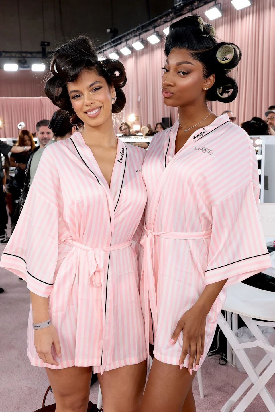 (L-R) Emeline Hoareau and Angel Reese.
