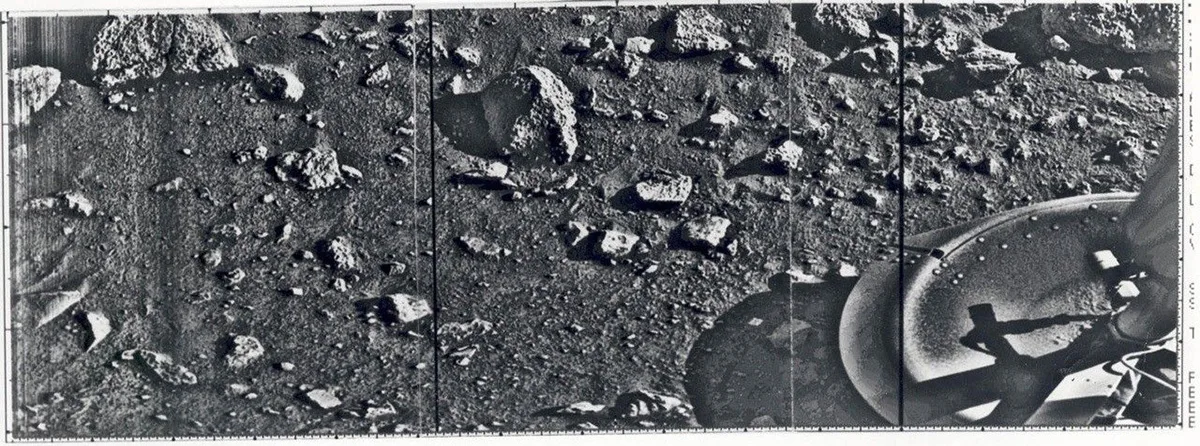 Viking 1 captured the first image ever taken on the surface of Mars after landing on the planet on 20 July 1976. Credit: NASA/JPL-Caltech