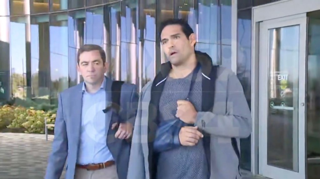 Former Jets quarterback, Mark Sanchez, after leaving and Indiana jail after being booked and processed on October 12, 2025.