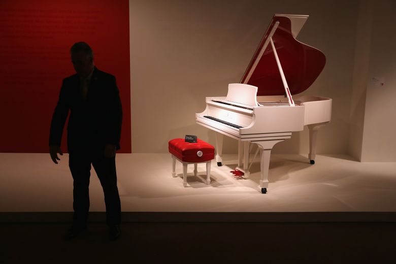 A Steinway & Sons grand piano sits on display ahead of auction at Sotheby's on November 22, 2013 in New York City.
