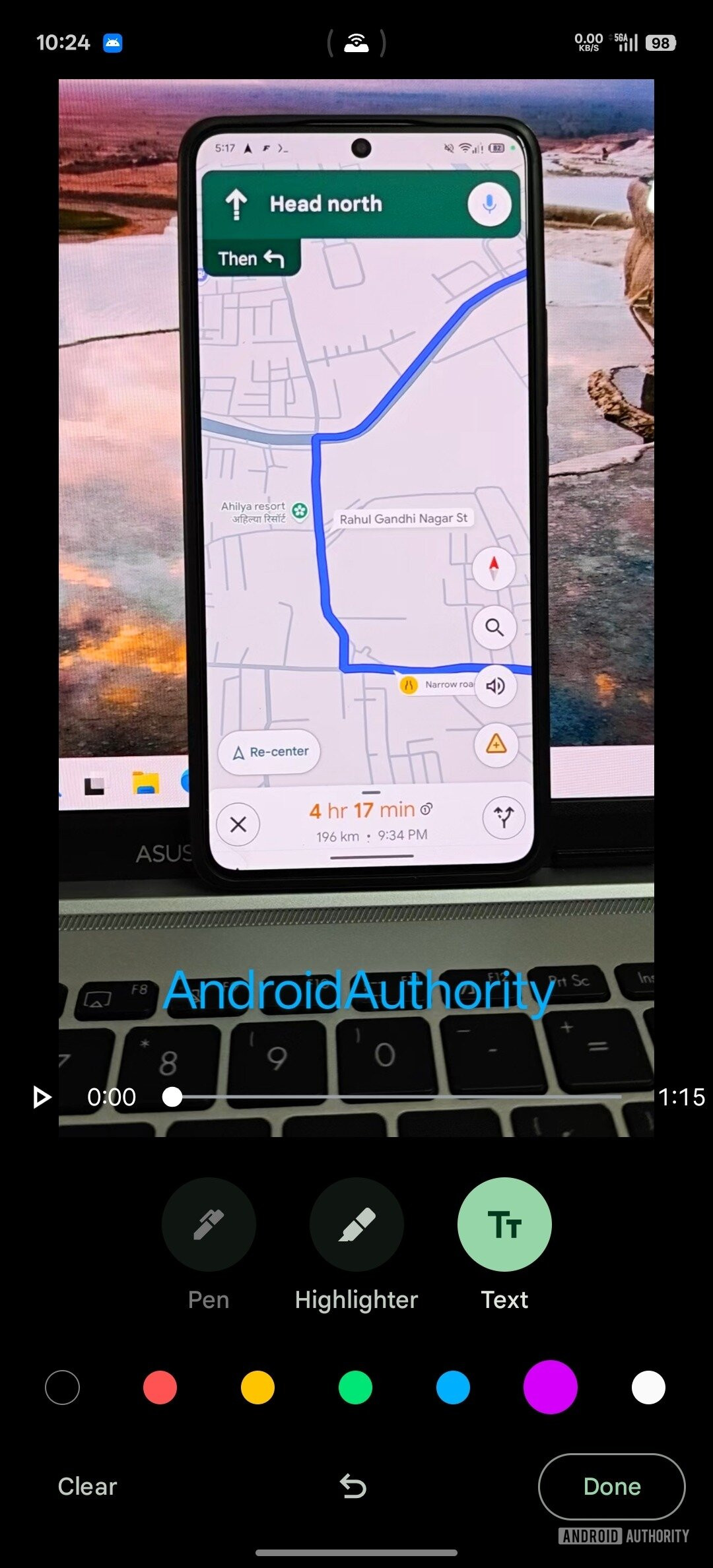 google photos old text blue color
