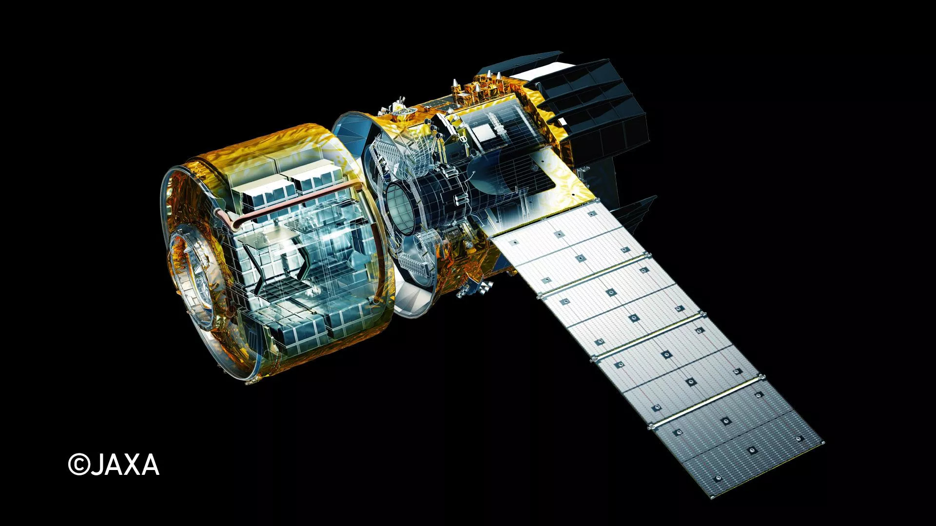 illustration of a cylindrical spacecraft in deep space